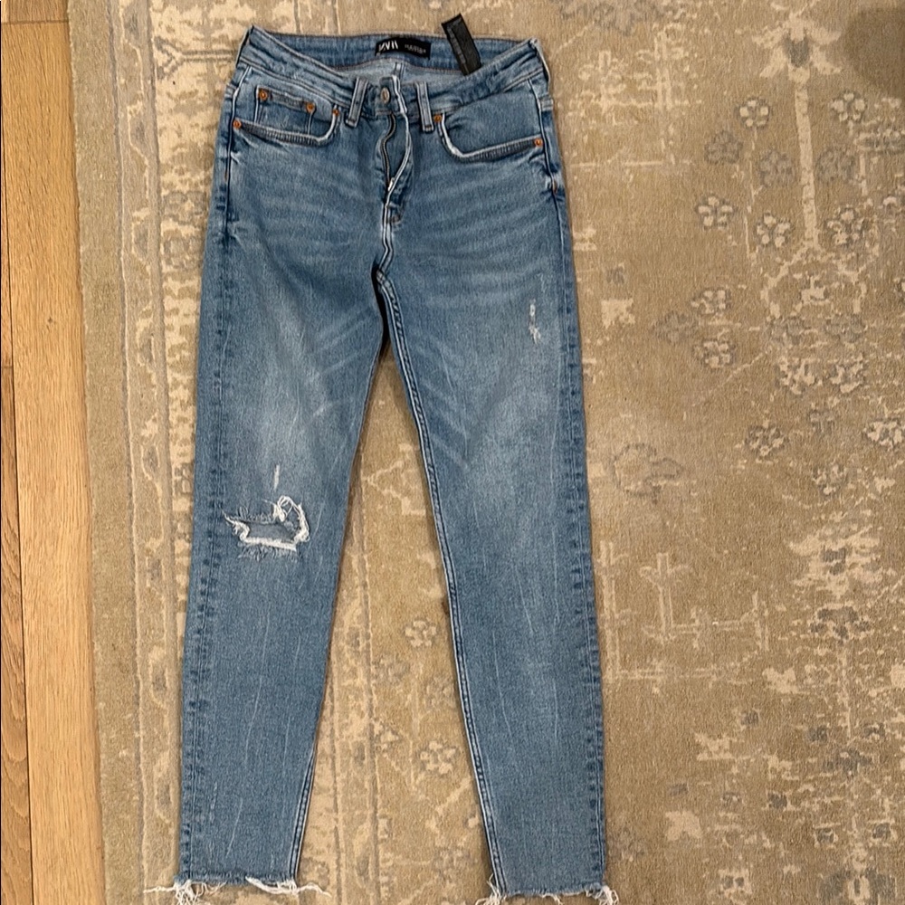 Women's Blue Distressed Jeans